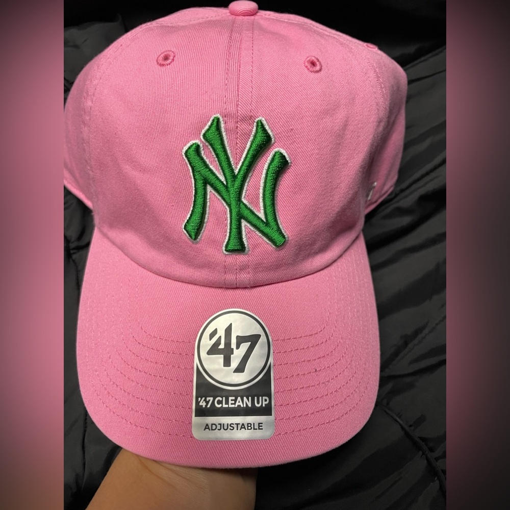 47 Brand  Cap in Pink with Green Logo